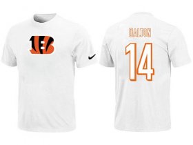 Wholesale Cheap Nike Cincinnati Bengals #14 Andy Dalton Name & Number NFL T-Shirt White