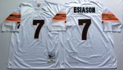 Wholesale Cheap Mitchell And Ness Bengals #7 Boomer Esiason White Throwback Stitched NFL Jersey