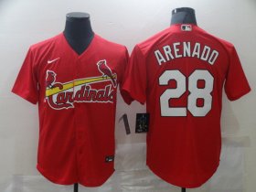 Wholesale Cheap Men\'s St. Louis Cardinals #28 Nolan Arenado Red Stitched MLB Cool Base Nike Jersey
