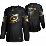 Wholesale Cheap Adidas Hurricanes Custom Men's 2019 Black Golden Edition Authentic Stitched NHL Jersey