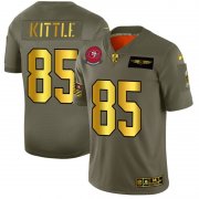 Wholesale Cheap San Francisco 49ers #85 George Kittle NFL Men's Nike Olive Gold 2019 Salute to Service Limited Jersey