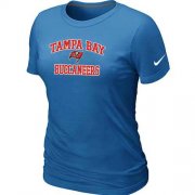 Wholesale Cheap Women's Nike Tampa Bay Buccaneers Heart & Soul NFL T-Shirt Light Blue