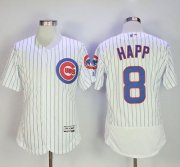 Wholesale Cheap Cubs #8 Ian Happ White Flexbase Authentic Collection Stitched MLB Jersey