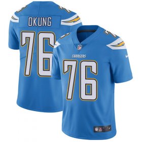 Wholesale Cheap Nike Chargers #76 Russell Okung Electric Blue Alternate Men\'s Stitched NFL Vapor Untouchable Limited Jersey