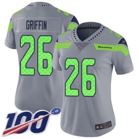 Wholesale Cheap Nike Seahawks #26 Shaquem Griffin Silver Women\'s Stitched NFL Limited Inverted Legend 100th Season Jersey