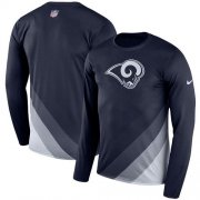 Wholesale Cheap Men's Los Angeles Rams Nike Navy Sideline Legend Prism Performance Long Sleeve T-Shirt