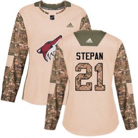 Wholesale Cheap Adidas Coyotes #21 Derek Stepan Camo Authentic 2017 Veterans Day Women\'s Stitched NHL Jersey
