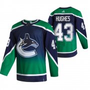 Wholesale Cheap Vancouver Canucks #43 Quinn Hughes Green Men's Adidas 2020-21 Reverse Retro Alternate NHL Jersey