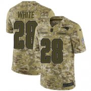 Wholesale Cheap Nike Patriots #28 James White Camo Men's Stitched NFL Limited 2018 Salute To Service Jersey