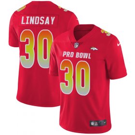 Wholesale Cheap Nike Broncos #30 Phillip Lindsay Red Men\'s Stitched NFL Limited AFC 2019 Pro Bowl Jersey