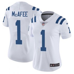 Wholesale Cheap Nike Colts #1 Pat McAfee White Women\'s Stitched NFL Vapor Untouchable Limited Jersey