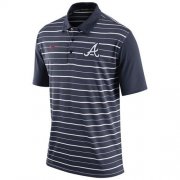 Wholesale Cheap Men's Atlanta Braves Nike Navy Dri-FIT Stripe Polo