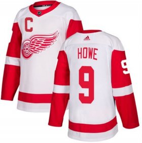 Cheap Men\'s Detroit Red Wings #9 Gordie Howe White Stitched Jersey