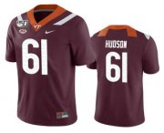 Wholesale Cheap Men's Virginia Tech Hokies #61 Bryan Hudson Maroon 150th College Football Nike Jersey