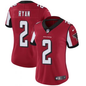 Wholesale Cheap Nike Falcons #2 Matt Ryan Red Team Color Women\'s Stitched NFL Vapor Untouchable Limited Jersey