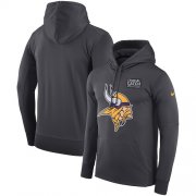 Wholesale Cheap NFL Men's Minnesota Vikings Nike Anthracite Crucial Catch Performance Pullover Hoodie