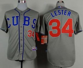 Wholesale Cheap Cubs #34 Jon Lester Grey Cool Base Stitched MLB Jersey