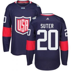 Wholesale Cheap Team USA #20 Ryan Suter Navy Blue 2016 World Cup Stitched Youth NHL Jersey