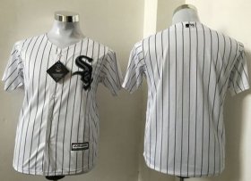 Wholesale Cheap White Sox Blank White(Black Strip) Cool Base Stitched Youth MLB Jersey