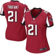 Wholesale Cheap Nike Falcons #21 Desmond Trufant Red Team Color Women's Stitched NFL Elite Jersey