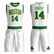Wholesale Cheap Boston Celtics #14 Bob Cousy White Nike NBA Men's City Edition Suit Authentic Jersey