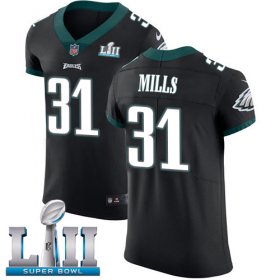 Wholesale Cheap Nike Eagles #31 Jalen Mills Black Alternate Super Bowl LII Men\'s Stitched NFL Vapor Untouchable Elite Jersey
