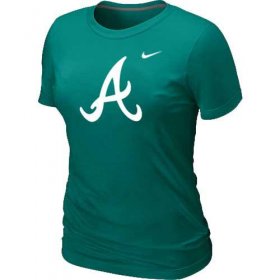 Wholesale Cheap Women\'s Atlanta Braves Heathered Nike Light Green Blended T-Shirt