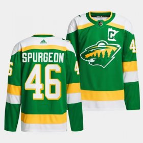 Cheap Men\'s Minnesota Wild #46 Jared Spurgeon Green 2023-24 Stitched Jersey