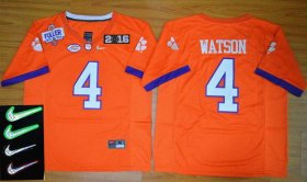 Wholesale Cheap Men\'s Clemson Tigers #4 Deshaun Watson Orange 2016 Playoff Rose Bowl Special Event Diamond Quest Jersey