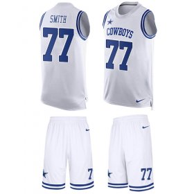 Wholesale Cheap Nike Cowboys #77 Tyron Smith White Men\'s Stitched NFL Limited Tank Top Suit Jersey