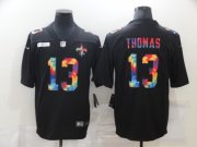 Wholesale Cheap Men's New Orleans Saints #13 Michael Thomas Multi-Color Black 2020 NFL Crucial Catch Vapor Untouchable Nike Limited Jersey