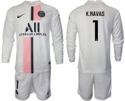 Wholesale Cheap Men 2021-2022 ClubParis Saint-Germainaway white Long Sleeve 1 Soccer Jersey