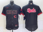 Wholesale Cheap Men's Cincinnati Reds Blank Black 2023 City Connect Flex Base Stitched Jersey 1