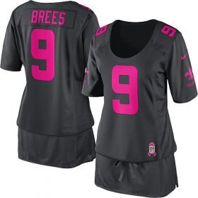 Wholesale Cheap Nike Saints #9 Drew Brees Dark Grey Women\'s Breast Cancer Awareness Stitched NFL Elite Jersey
