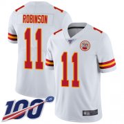 Wholesale Cheap Nike Chiefs #11 Demarcus Robinson White Youth Stitched NFL 100th Season Vapor Limited Jersey