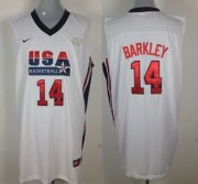 Wholesale Cheap 1992 Olympics Team USA #14 Charles Barkley White Swingman Jersey