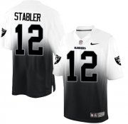 Wholesale Cheap Nike Raiders #12 Kenny Stabler White/Black Men's Stitched NFL Elite Fadeaway Fashion Jersey