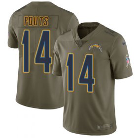 Wholesale Cheap Nike Chargers #14 Dan Fouts Olive Men\'s Stitched NFL Limited 2017 Salute to Service Jersey