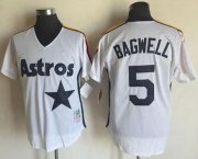 Wholesale Cheap Mitchell And Ness Astros #5 Jeff Bagwell White Throwback Stitched MLB Jersey