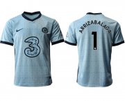 Wholesale Cheap Men 2020-2021 club Chelsea away aaa version 1 Light blue Soccer Jerseys
