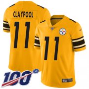 Wholesale Cheap Nike Steelers #11 Chase Claypool Gold Men's Stitched NFL Limited Inverted Legend 100th Season Jersey