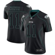 Wholesale Cheap Nike Eagles #11 Carson Wentz Lights Out Black Men's Stitched NFL Limited Rush Jersey