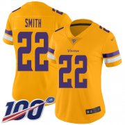 Wholesale Cheap Nike Vikings #22 Harrison Smith Gold Women's Stitched NFL Limited Inverted Legend 100th Season Jersey