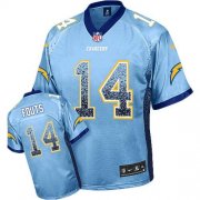 Wholesale Cheap Nike Chargers #14 Dan Fouts Electric Blue Alternate Men's Stitched NFL Elite Drift Fashion Jersey