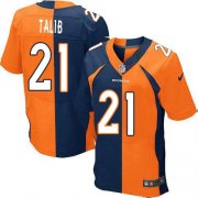 Wholesale Cheap Nike Broncos #21 Aqib Talib Orange/Navy Blue Men's Stitched NFL Elite Split Jersey