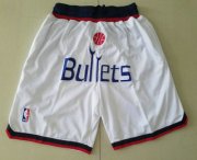 Wholesale Cheap Men's Washington Bullets White Just Don Shorts Swingman Shorts