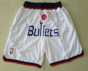 Wholesale Cheap Men\'s Washington Bullets White Just Don Shorts Swingman Shorts