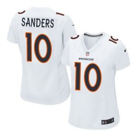 Wholesale Cheap Nike Broncos #10 Emmanuel Sanders White Women\'s Stitched NFL Game Event Jersey