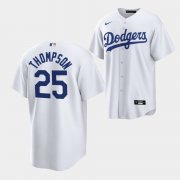 Cheap Men's Los Angeles Dodgers #25 Trayce Thompson White Cool Base Stitched Baseball Jersey