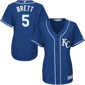 Wholesale Cheap Royals #5 George Brett Royal Blue Alternate Women\'s Stitched MLB Jersey